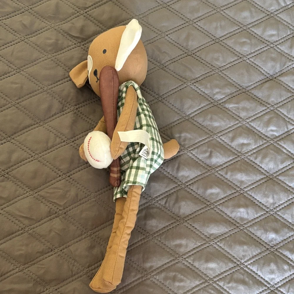 Hearth & Hand with Magnolia Cute Plush Baseball Bat Ball Dog Pal Toy Target Tan - Picture 8 of 12